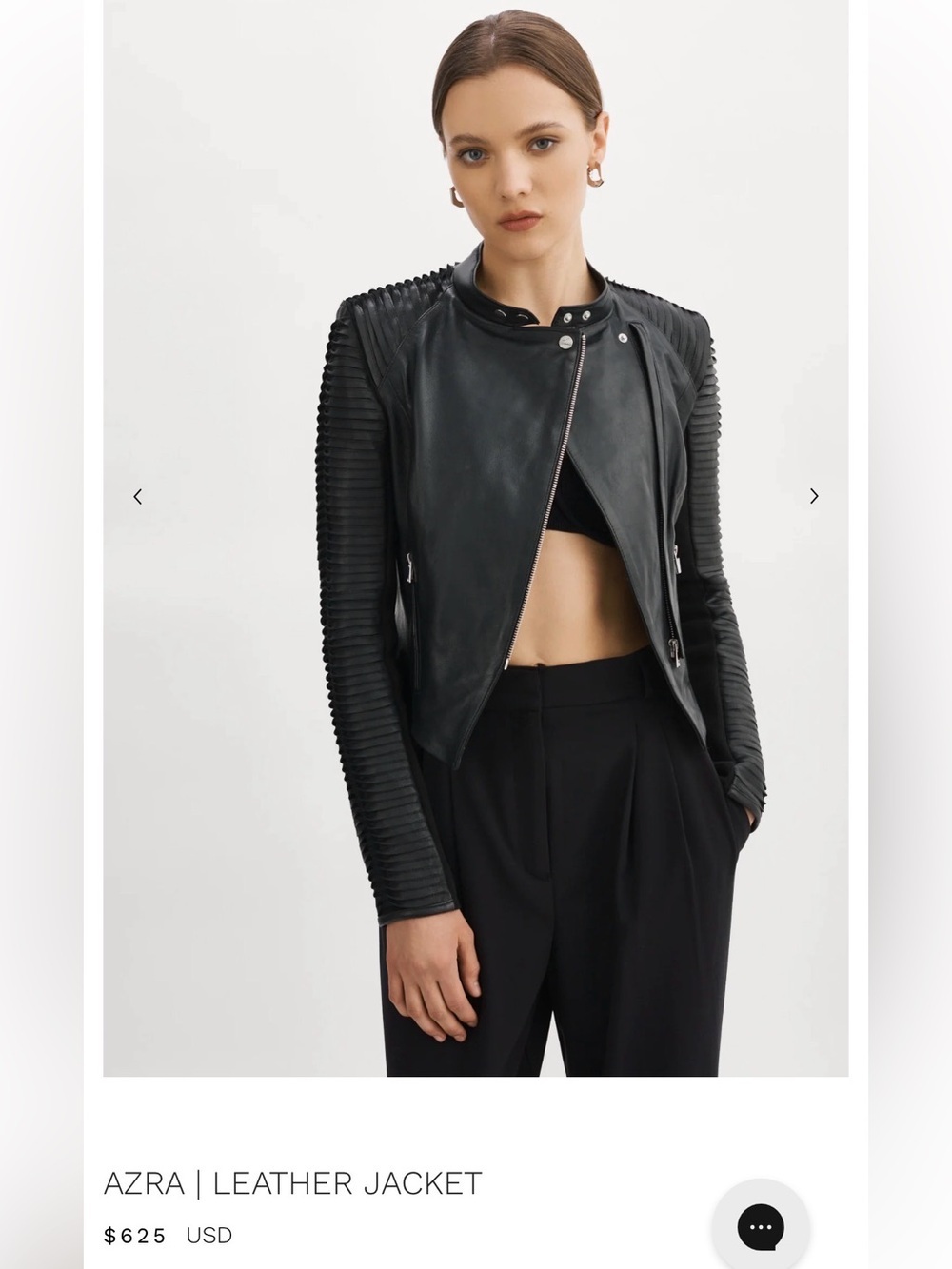 ✨ LAMARQUE Azra Black Slashed Leather Moto Jacket XS ✨